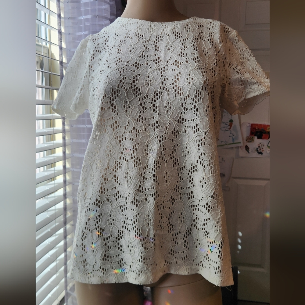 Ralph Lauren Cream Lace Blouse